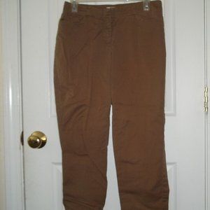 ladies size 4 J. Jill brown capri pants cotton spandex